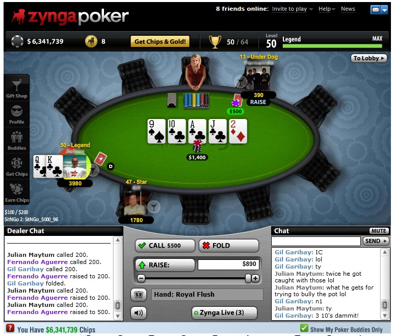 tipping dealer in zynga poker